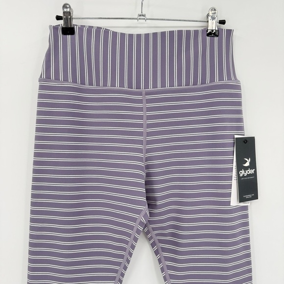 Glyder Sultry 7/8 Legging in Amethyst/Oatmilk Stripe Size XL - Picture 10 of 12